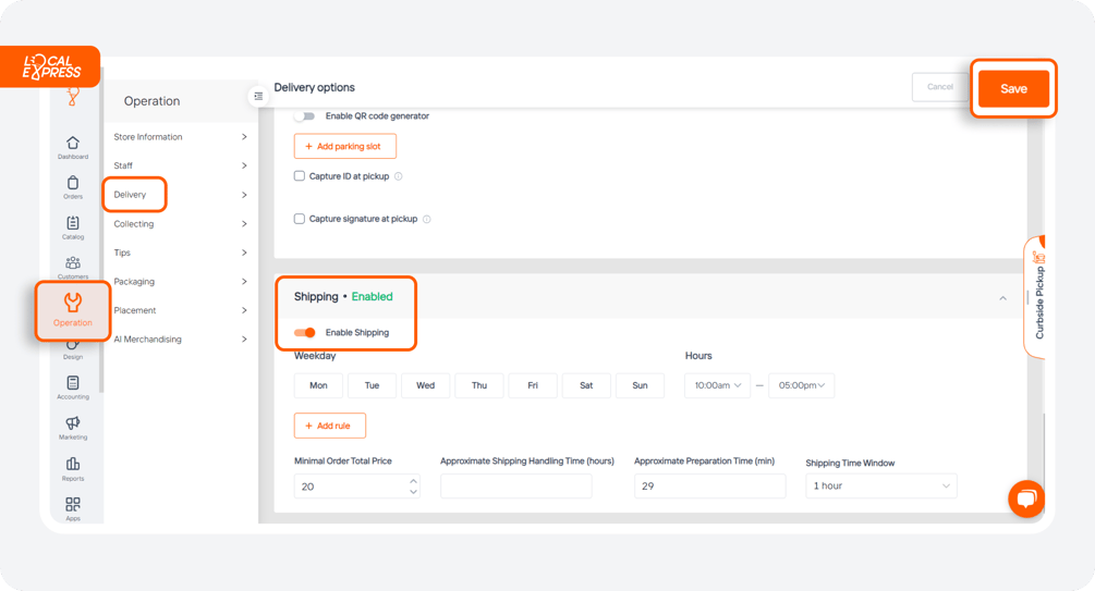Create a Shipping Setup